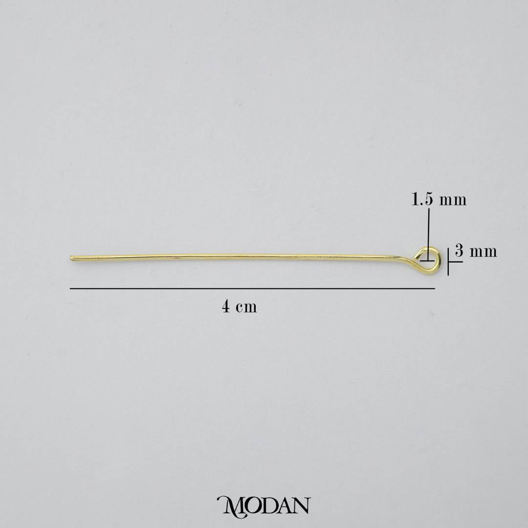 (20 pcs) (40mm) Golden Eye Pin DIY Closure Paku 9 Hypoallergenic Gold Plated