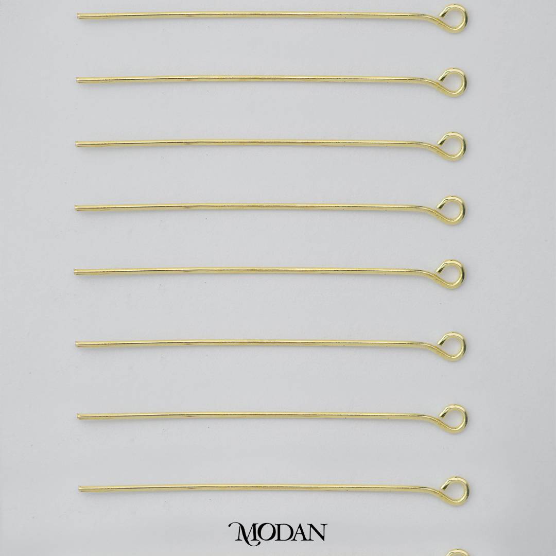 (20 pcs) (40mm) Golden Eye Pin DIY Closure Paku 9 Hypoallergenic Gold Plated