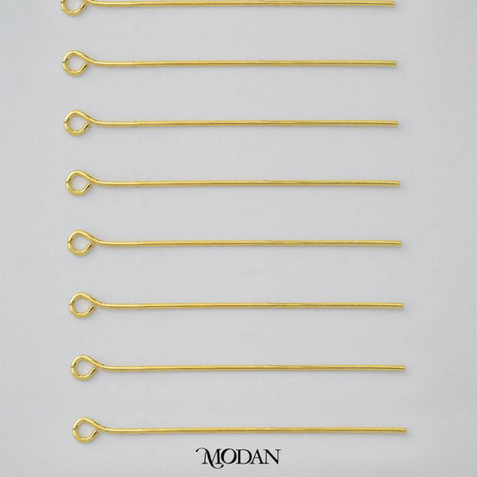 (20 pcs) (40mm) Golden Eye Pin DIY Closure Paku 9 Hypoallergenic Gold Plated