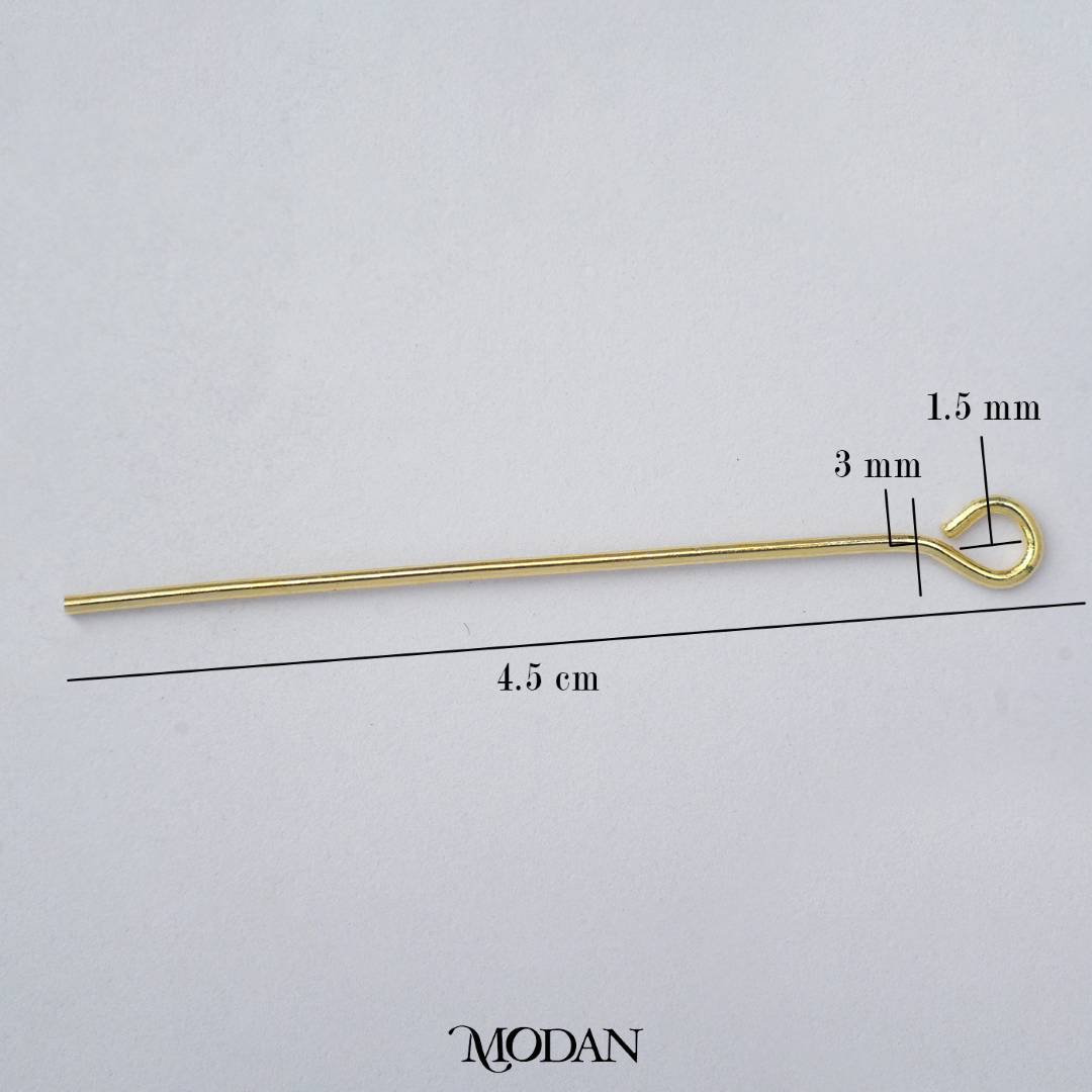 (20 pcs) (45mm) Golden Eye Pin DIY Closure Paku 9 Hypoallergenic Gold Plated