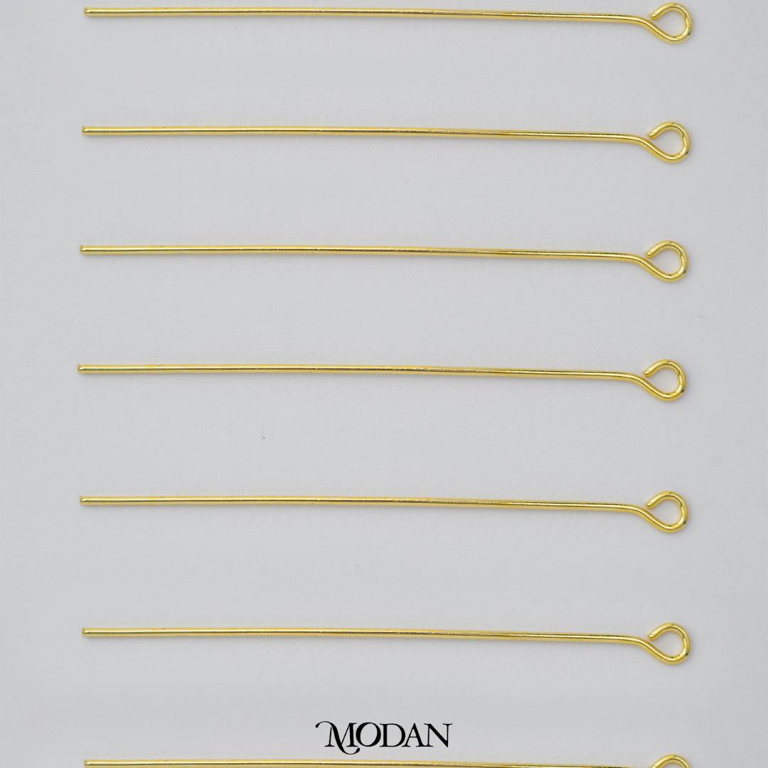 (20 pcs) (45mm) Golden Eye Pin DIY Closure Paku 9 Hypoallergenic Gold Plated