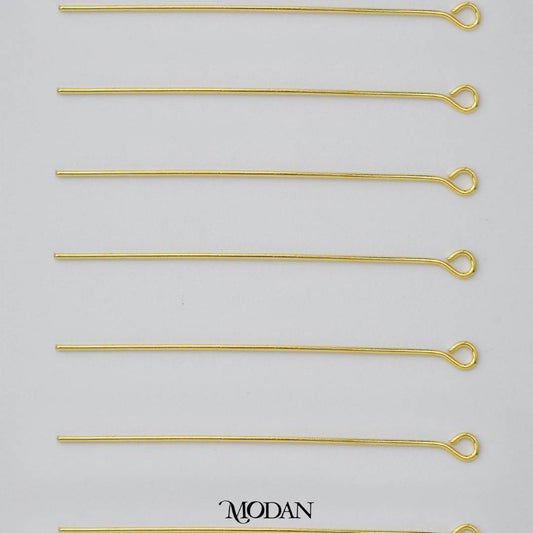 (20 pcs) (45mm) Golden Eye Pin DIY Closure Paku 9 Hypoallergenic Gold Plated