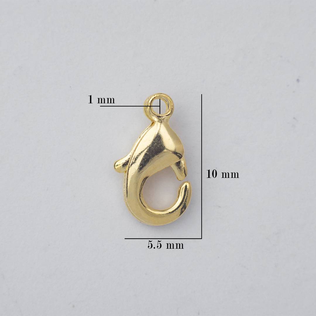 (5pcs) (10mm) Lobster Clasps DIY Closure Kokot Udang Kait Kalung / Gelang Hypoallergenic Gold Filled