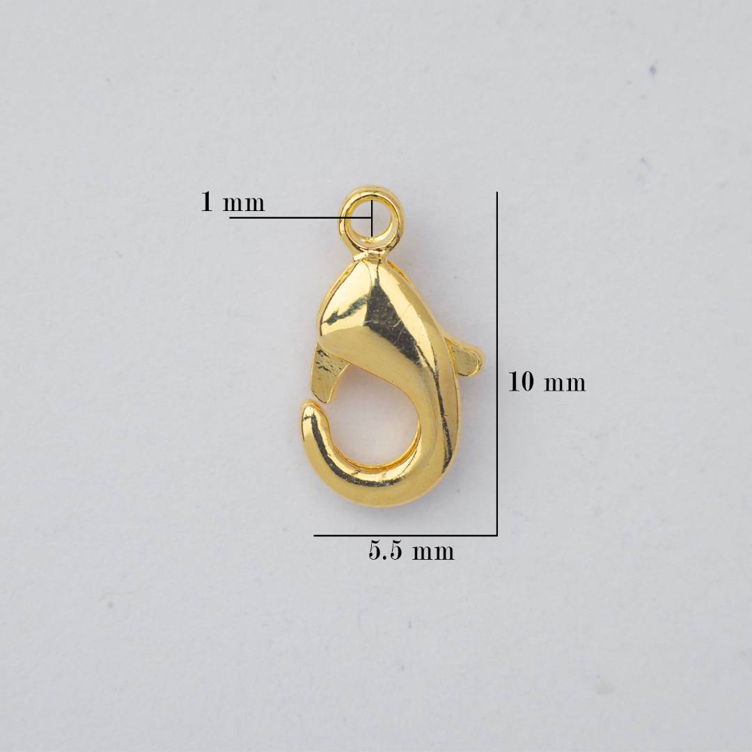 (5pcs) (10mm) Lobster Clasps DIY Closure Kokot Udang Kait Kalung / Gelang Hypoallergenic Gold Filled