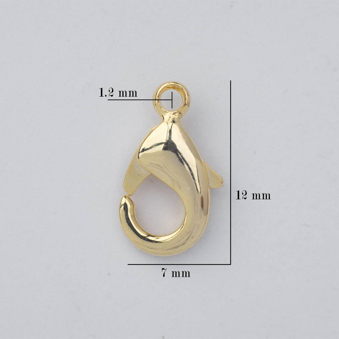 (5pcs) (12mm) Lobster Clasps DIY Closure Kokot Udang Kait Kalung / Gelang Hypoallergenic Gold Filled