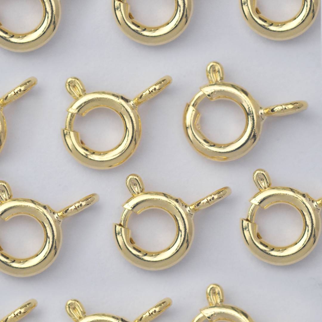 (5pcs) (9mm) Mini Round Clasp DIY Closure Pengait Kalung Bulat Kecil  Hypoallergenic Gold Filled