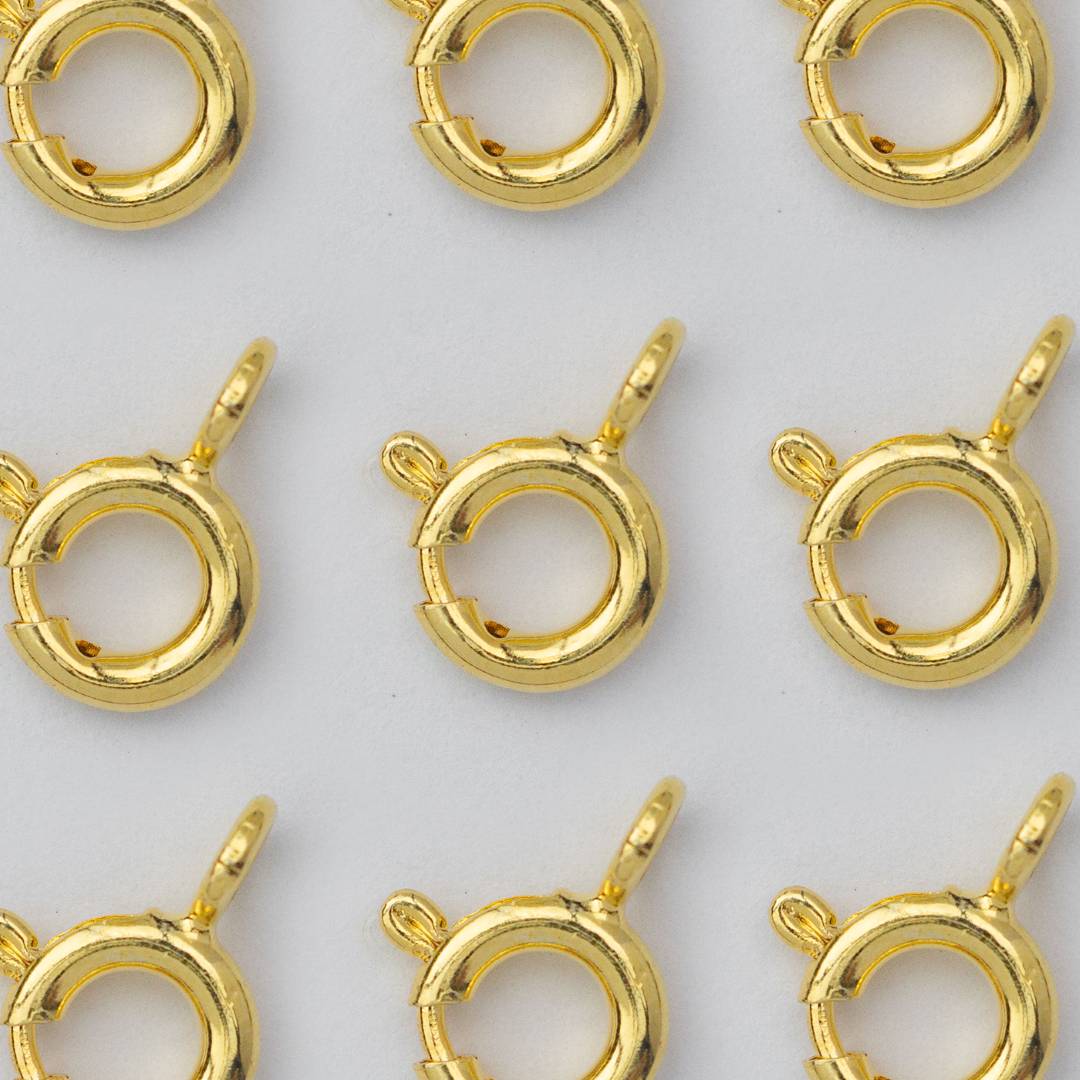 (5pcs) (9mm) Mini Round Clasp DIY Closure Pengait Kalung Bulat Kecil  Hypoallergenic Gold Filled