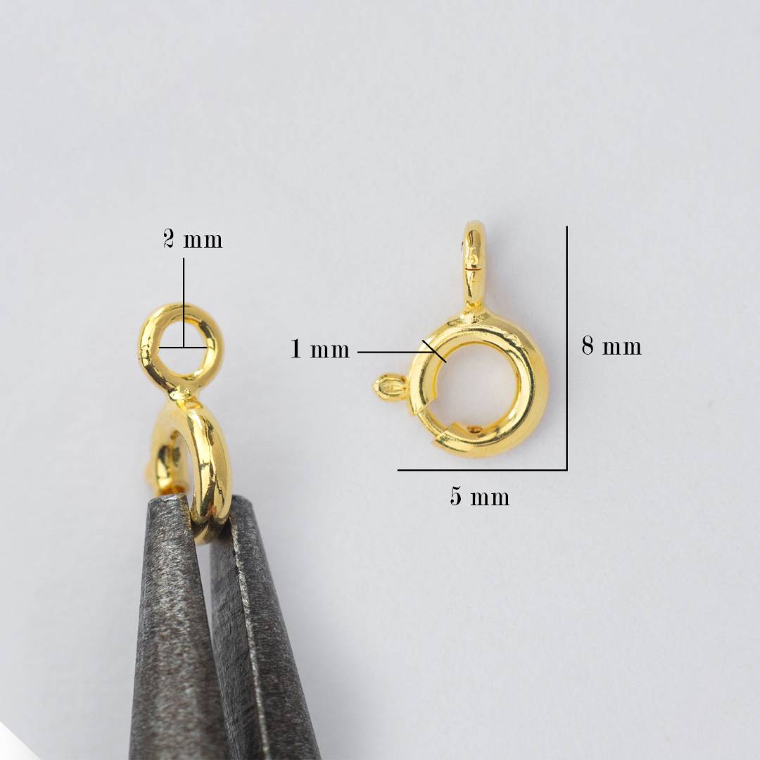 (5pcs) (8mm) Mini Round Clasp DIY Closure Pengait Kalung Bulat Kecil  Hypoallergenic Gold Filled