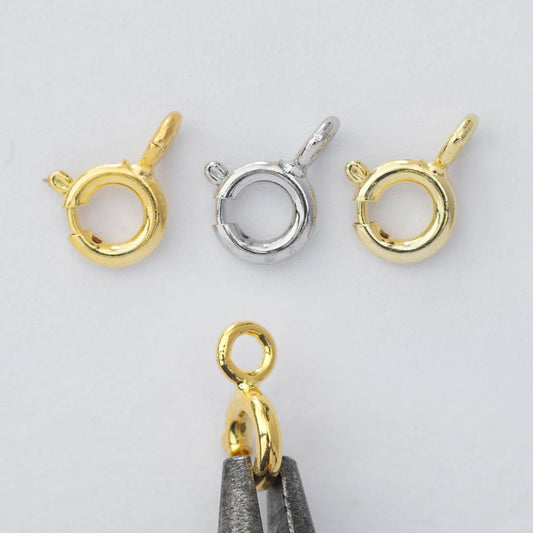(5pcs) (8mm) Mini Round Clasp DIY Closure Pengait Kalung Bulat Kecil  Hypoallergenic Gold Filled