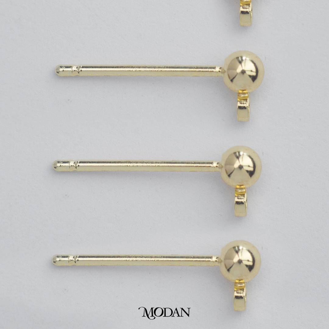 (10pcs) Plain Round Half Stud Earrings DIY Closure Paku Anting Tusuk Setengah Jadi Bulat Polos Hypoallergenic Gold Filled