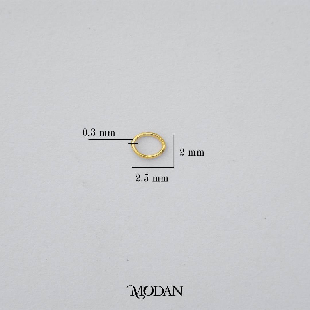 (30pcs) (2x2.5mm) Oval Jump Ring DIY Pengait Elips Hypoallergenic Gold Plated