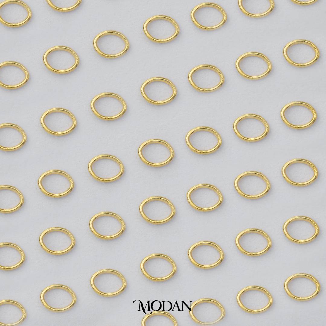 (30pcs) (2x2.5mm) Oval Jump Ring DIY Pengait Elips Hypoallergenic Gold Plated