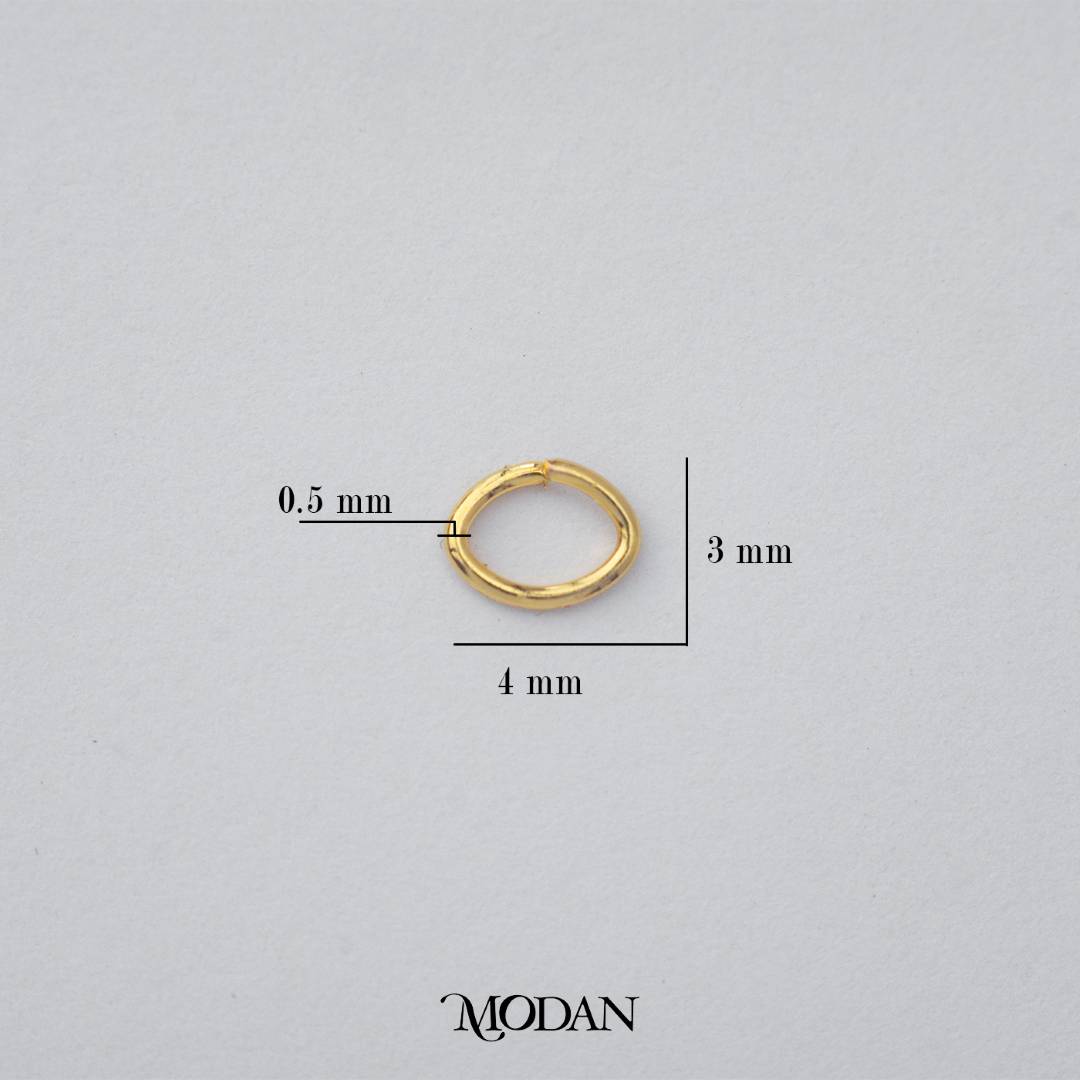 (10 pcs) (3x4mm) Oval Jump Ring DIY Pengait Elips Hypoallergenic Gold Filled