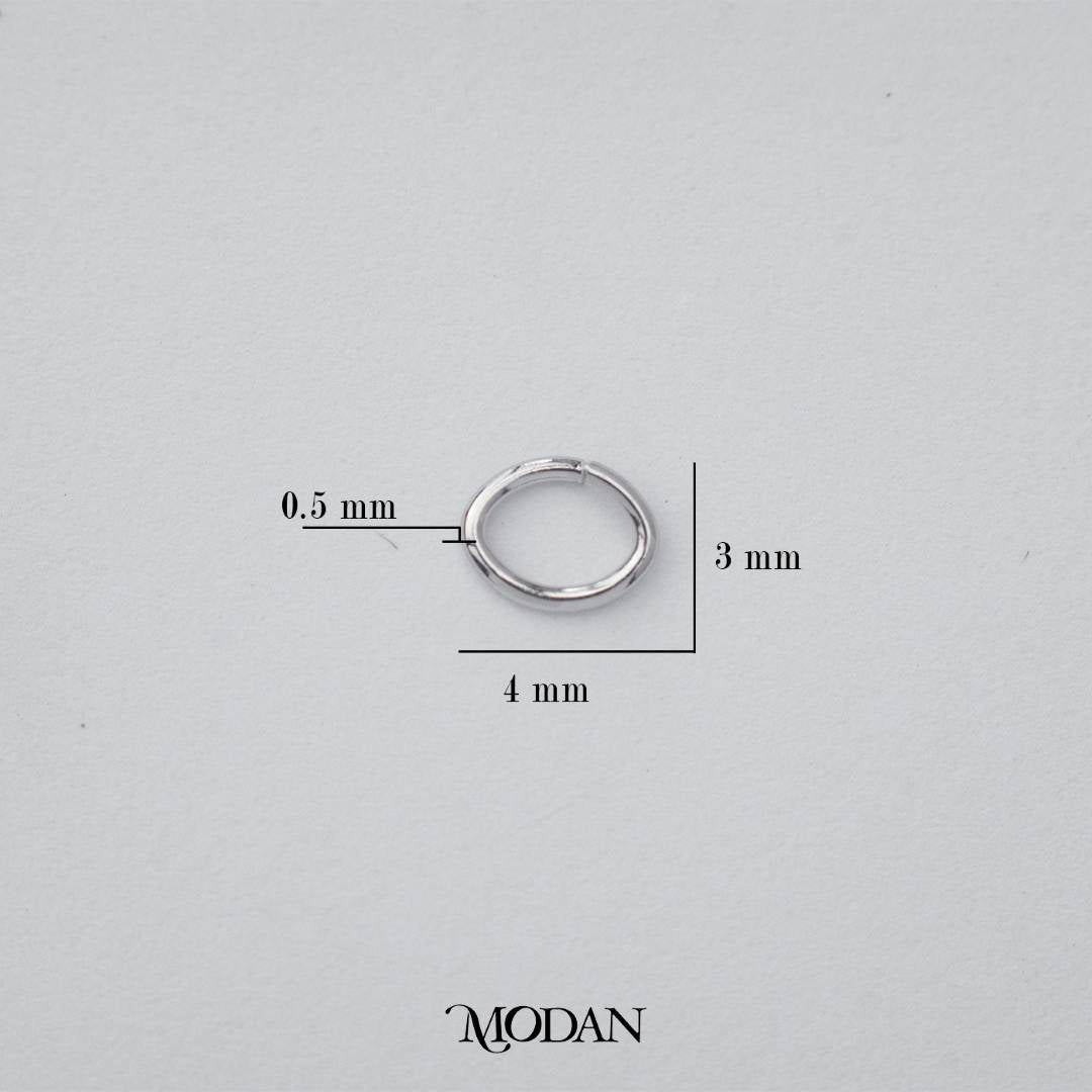 (10 pcs) (3x4mm) Oval Jump Ring DIY Pengait Elips Hypoallergenic Gold Filled