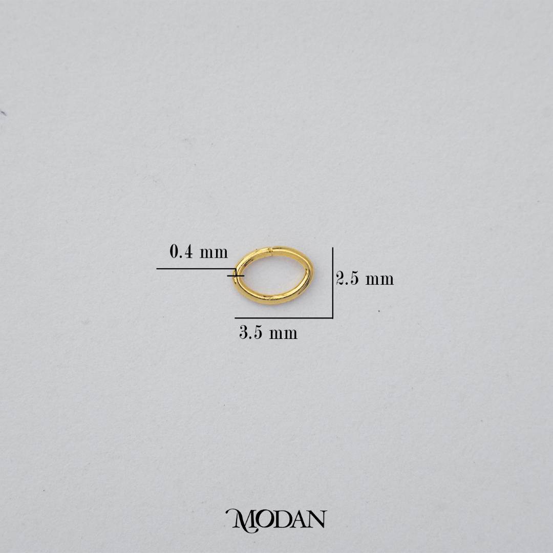 (20 pcs) (3.5x2.5mm) Oval Jump Ring DIY Pengait Elips Hypoallergenic Gold Plated