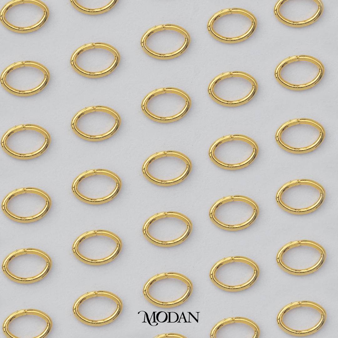 (20 pcs) (3.5x2.5mm) Oval Jump Ring DIY Pengait Elips Hypoallergenic Gold Plated