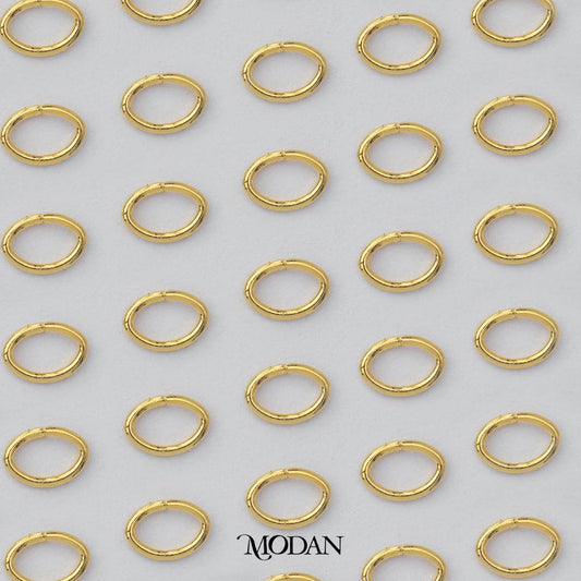 (20 pcs) (3.5x2.5mm) Oval Jump Ring DIY Pengait Elips Hypoallergenic Gold Plated