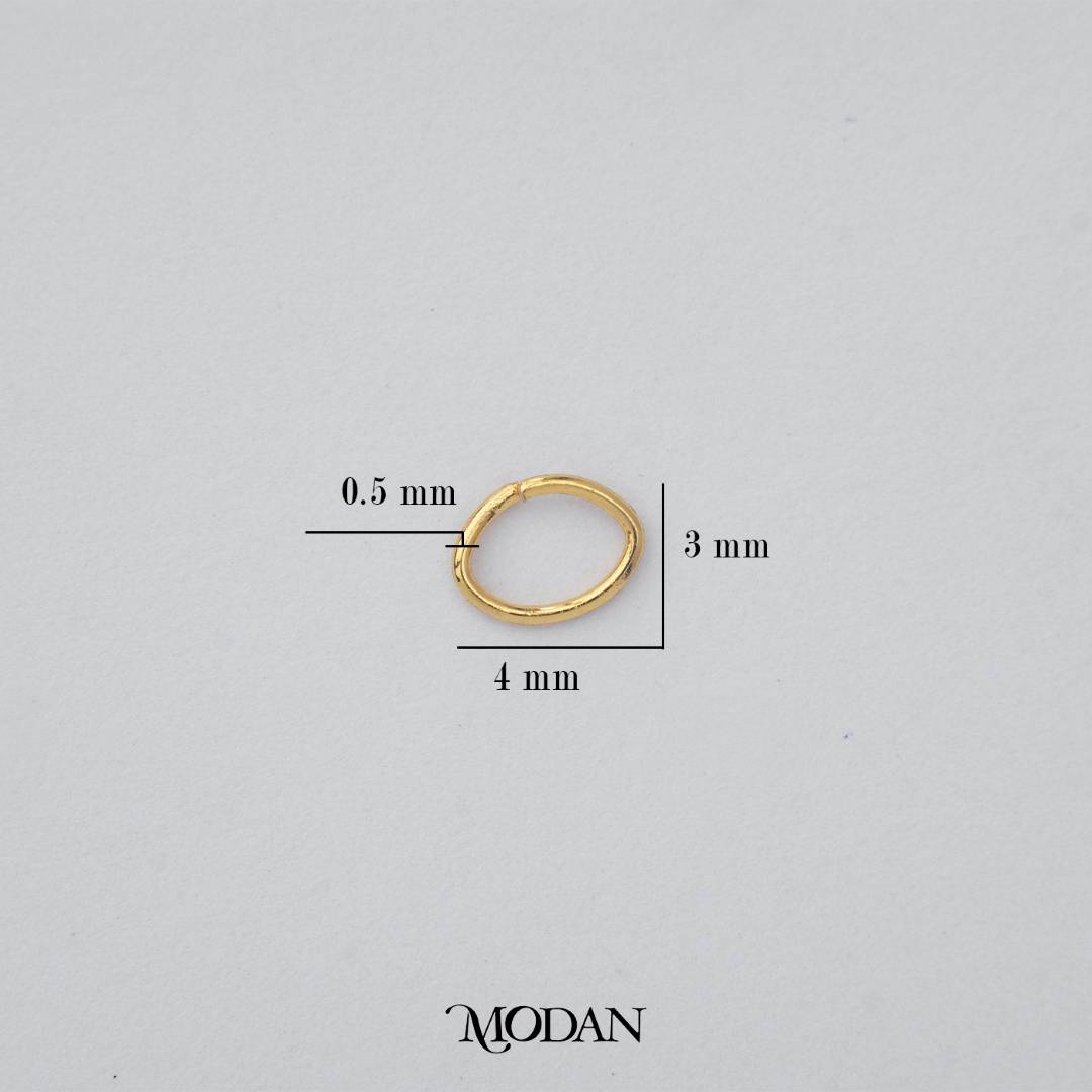 (20 pcs) (4x3mm) Oval Jump Ring DIY Pengait Elips Hypoallergenic Gold Plated