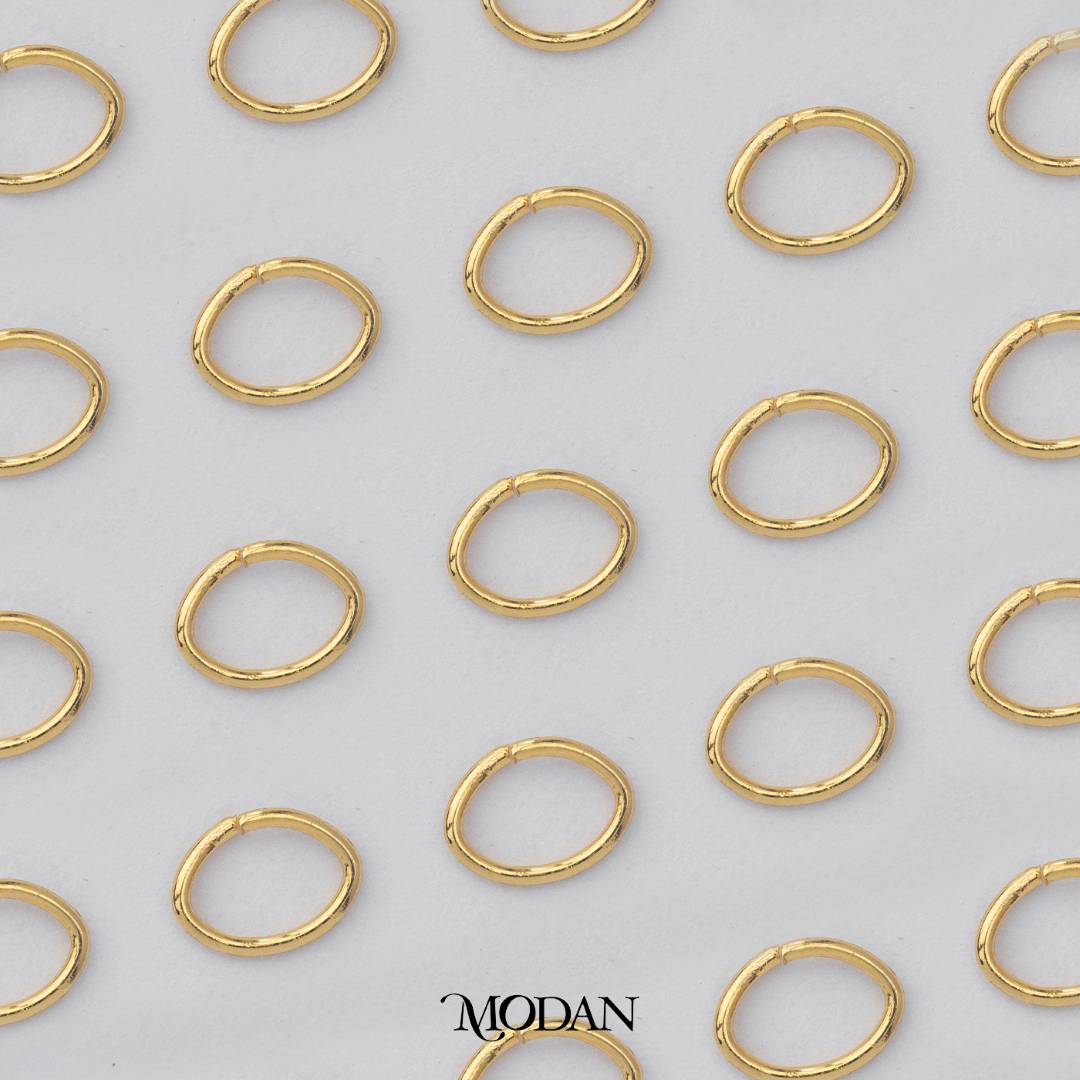 (20 pcs) (4x3mm) Oval Jump Ring DIY Pengait Elips Hypoallergenic Gold Plated