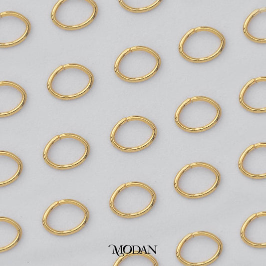(20 pcs) (4x3mm) Oval Jump Ring DIY Pengait Elips Hypoallergenic Gold Plated