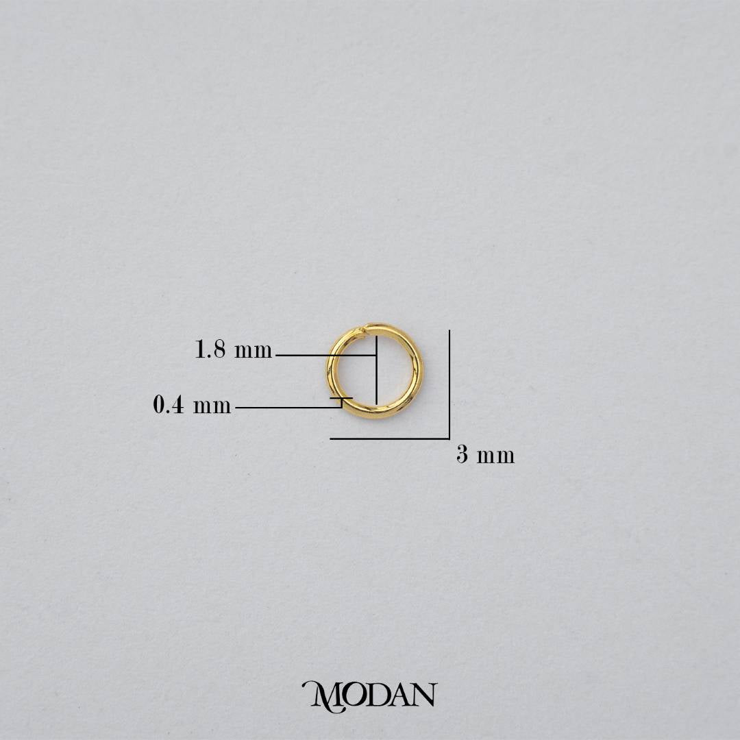 (20 pcs) (3mm) Jump O Ring DIY Pengait Elips Hypoallergenic Gold Plated