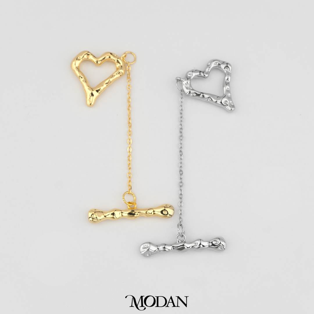 Love Heart Long Toggle Clasp DIY Pengait Kalung/Gelang bentuk Hati Hypoallergenic Gold Filled