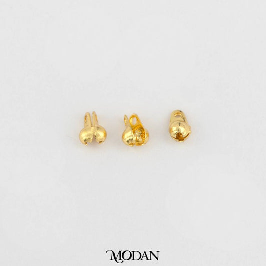 (5pcs) Clamp Beads Ending Crimp Beads Knot Cover DIY Kodokan Kalung/Gelang Hypoallergenic Gold Filled