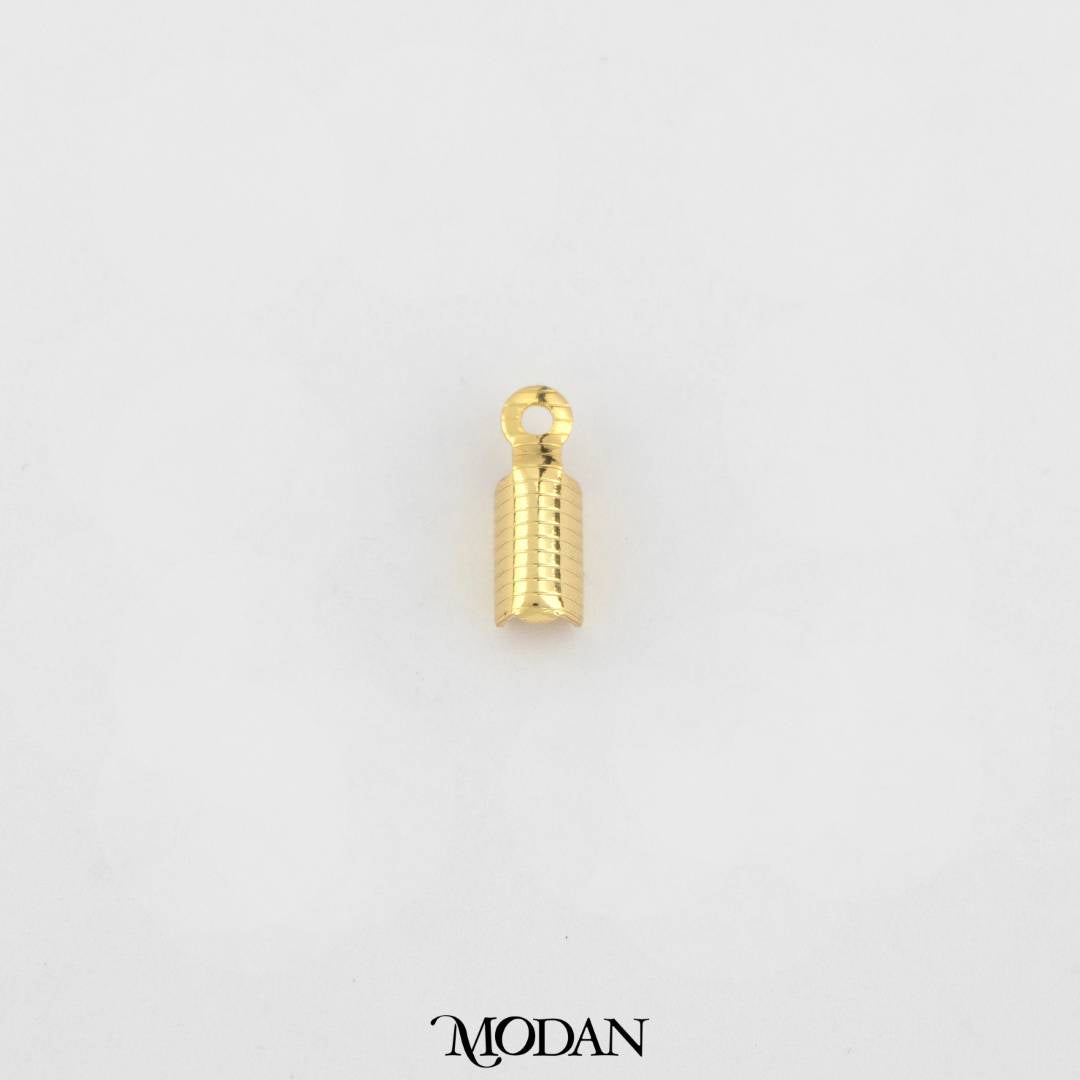 Textured Cord Tip DIY Penjepit Rantai/Tali Hypoallergenic Gold Filled