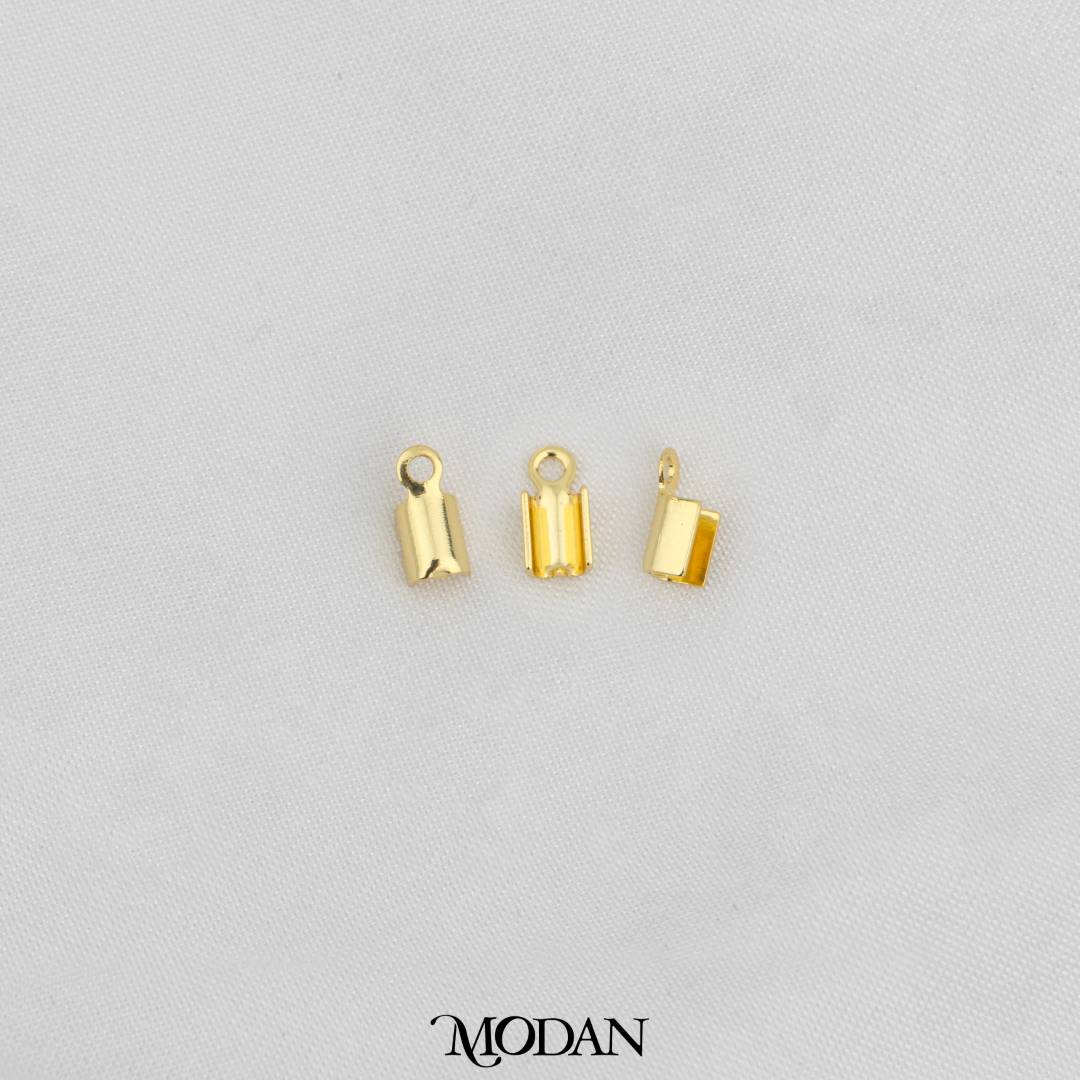7mm Plain Cord Tip DIY Penjepit Rantai/Tali Hypoallergenic Gold Filled