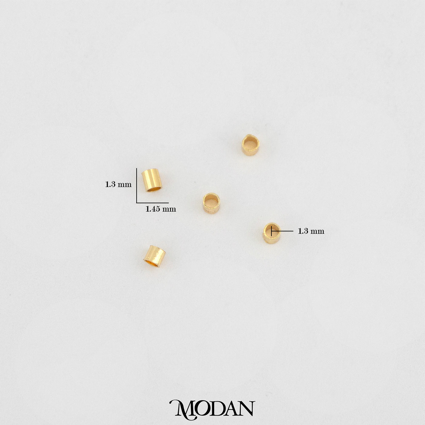 (20pcs) 1mm Crimp Tube Beads DIY Stopper Merica Tabung Hypoallergenic Gold Filled