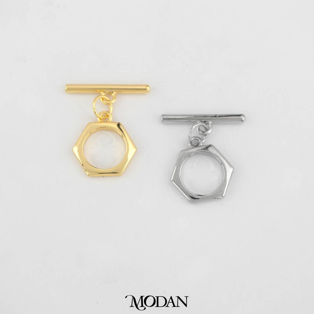 Hexagonal Toggle Clasp DIY Pengait Kalung/Gelang Hypoallergenic Gold Filled
