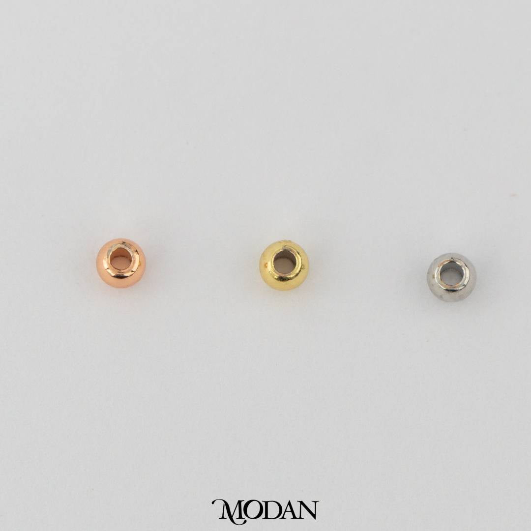 (50pcs) 3mm Colorful Round Spacer Beads DIY Pembatas Manik Gelang/Kalung Hypoallergenic Gold Filled