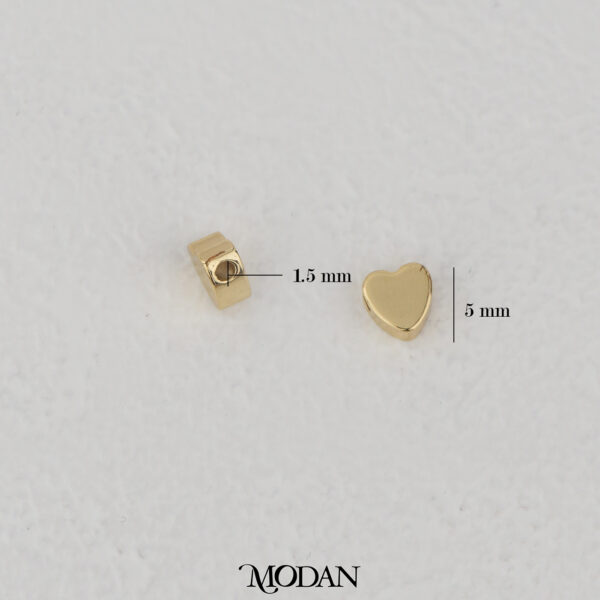 Size of Tiny Plain Love Heart Bead Charm