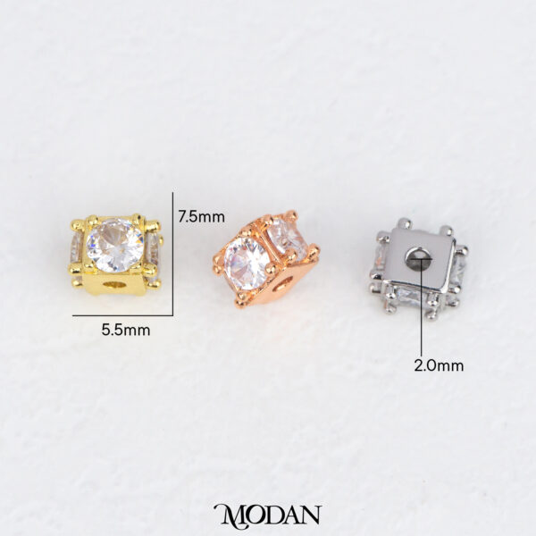 Mini Sparkling Cube Beads Charm
