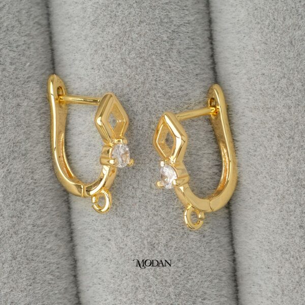 Solitaire Hoop Half Earrings