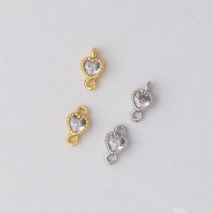 Classic Vintage Tiny Heart Connector - Liontin Sambung/Konektor Bentuk Hati Love Kecil untuk Gelang/Kalung 