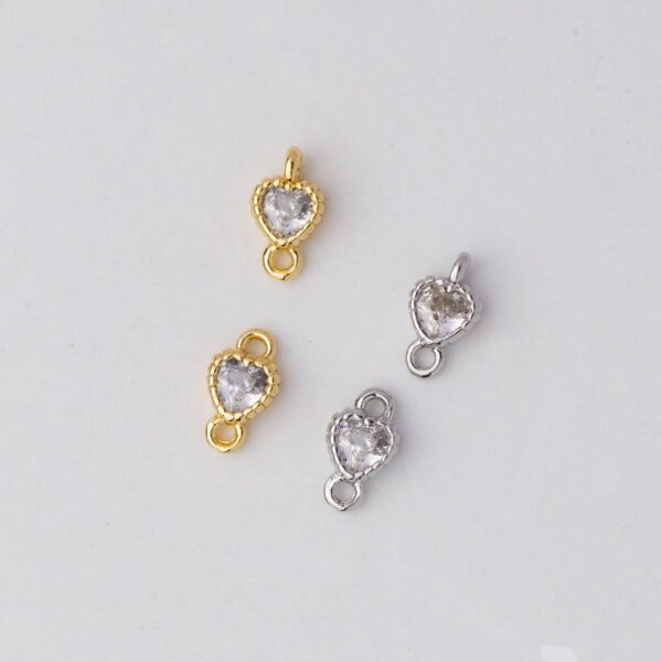 Classic Vintage Tiny Heart Connector - Liontin Sambung/Konektor Bentuk Hati Love Kecil untuk Gelang/Kalung 