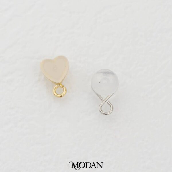Hypoallergenic Super Soft Rubber Silicone Earring Back with Loop - Penahan Anting Penutup Bantalan Anting Bahan Silikon Open Link Earring Stopper 