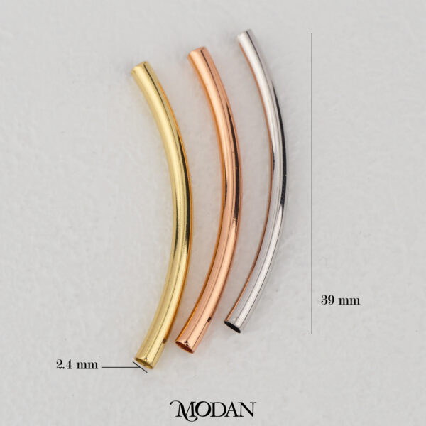 Long Curved Tube Spacer Beads - Manik Pembatas Gelang/Kalung Bentuk Pipa Tabung Panjang For DIY Jewelry Accessories Making Gold Filled