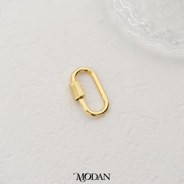 Gold Plain Rectangular Carabiner Clasp