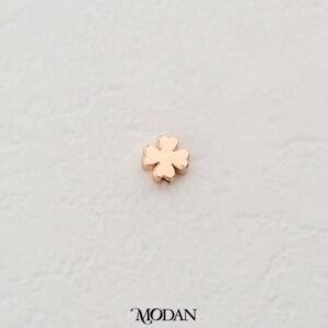 (5pcs) Rose Gold Mini Plain Clover Flower Spacer Beads - Manik Liontin Pembatas Gelang/Kalung Bentuk Bunga for DIY Jewelry Making 