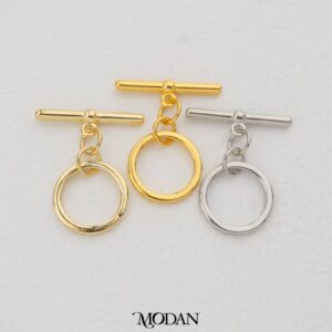 Simple Plain Round Toggle Clasp - Pengait Gelang Bulat Polos untuk DIY Accessories