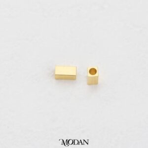 (10pcs) Block Spacer Beads Gold Filled - Manik Pembatas Gelang/Kalung Bentuk Balok DIY Jewelry Supplies