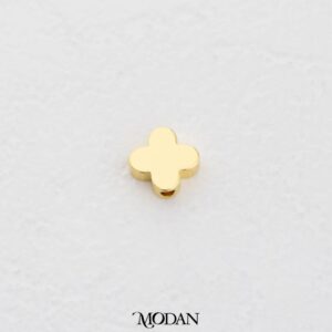Gold Plain Clover Flower Spacer Beads - Manik Pembatas Kalung/Gelang Bentuk Bunga Daun Semanggi for DIY Jewelry Making