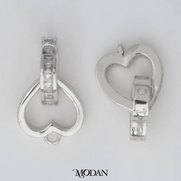 Interlocking Heart Connector Charm -Liontin Sambung/Konektor Bentuk Hati untuk Gelang/Kalung Couple