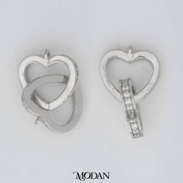 Interlocking Heart Connector Charm -Liontin Sambung/Konektor Bentuk Hati untuk Gelang/Kalung Couple