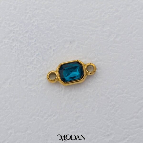 Titanium Colorful Radiant Cut Connector - Liontin Sambung/Konektor Bentuk Persegi Warna-Warni untuk Gelang/Kalung Stainless Steel 