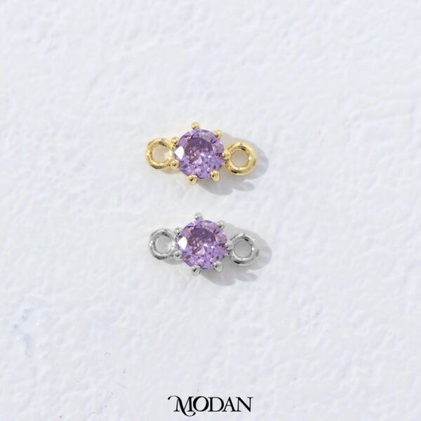 Classic Round Birthstone Connector - Gambar 10