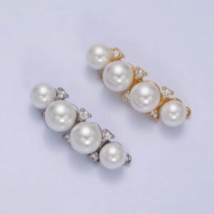 Bridal White Pearl Connector Charm - Liontin Sambung/Konektor Mutiara Putih untuk Gelang/Kalung Pesta 