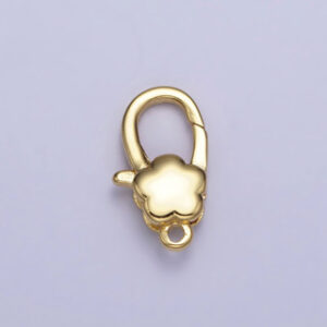 Puffed Flower Oval Lobster Clasps 24k Gold Filled Hypoallergenic Jewelry Making Supplies Pengait Kalung / Gelang